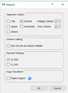 Import Options UI